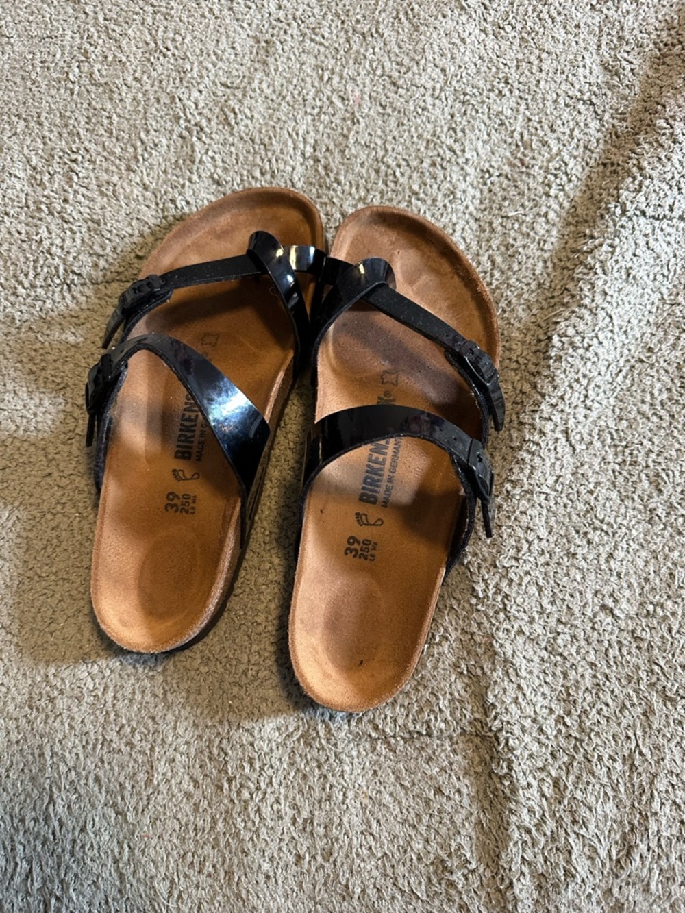 Birkenstock Black Patent Cross-Strap Sandals